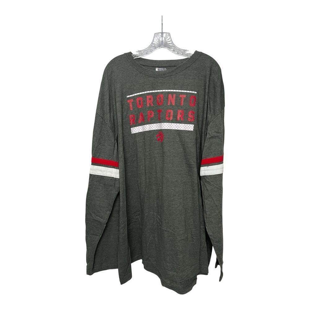 Toronto Raptors NBA Men's Gray Long Sleeve T-Shirt 3XLT